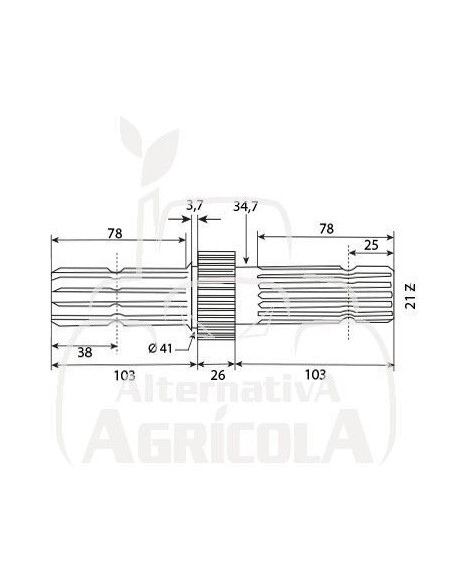 Eje Toma de Fuerza 6 Estrías 540/1000rpm para Tractores John Deere Series 6000 y 7000