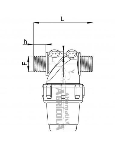 Filtro inclinado en línea rosca macho 1/2" 100 Mesh