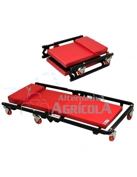 Camilla taller para mecánico plegable 6 ruedas