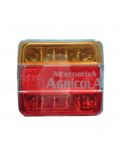PILOTO TRASERO LED 5 F. CUADRADO 12V ROJO - BLANCO