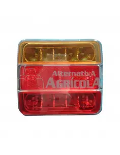 PILOTO TRASERO LED 5 F. CUADRADO 12V ROJO - BLANCO