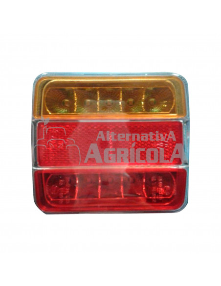PILOTO TRASERO LED 5 F. CUADRADO 12V ROJO - BLANCO