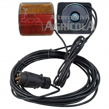 Kit de señalización 12v LED posterior magnética 7 polos 4 funciones