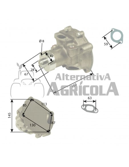 Bomba de Agua Tractor Fiat con Motor Iveco