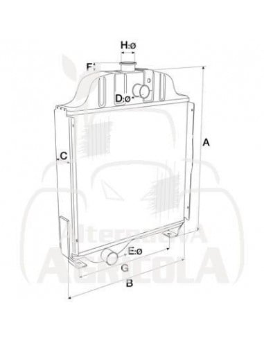 Radiador Tractores Ford 5640, 6640, 7740 y 7840, New Holland TS80, TS90, TS100, TS110 y TS115