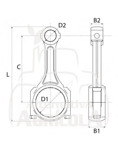 Biela motor para Case, Fiat, Ford, New Holland y Steyr Ø 67 x 38 mm
