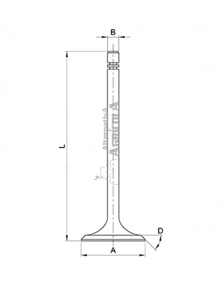 VÁLVULA DE ADMISIÓN Ø 47,5 x 9,4 m - L 146,8 mm - 30°