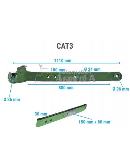 Barra paralela Derecha Categoría 3 tractores John Deere