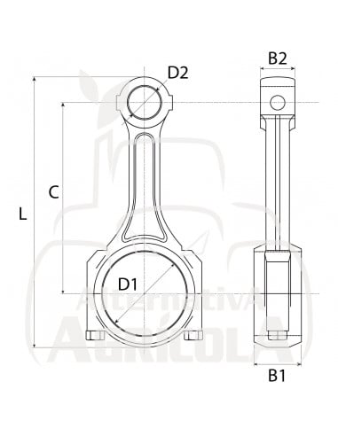 Biela motor New Holland Motores Ford PowerTech Ø 74 x 41 mm