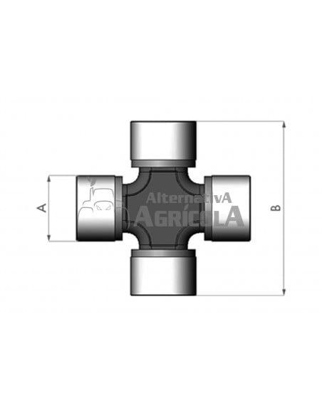 Cruceta sin engrasador Tracción delantera Tractores Fiat, Ford y Maquinaria JCB