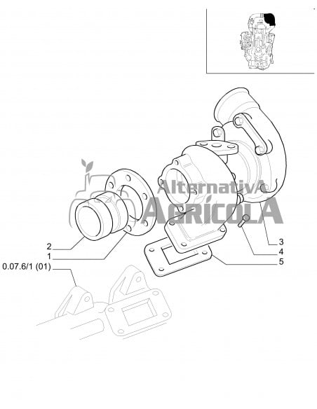 Turbo compresor tractores New Holland , Fiat, Case, Ford y motores Iveco