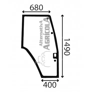 Cristal puerta derecha abombada tintada tractores Ford y Fiat