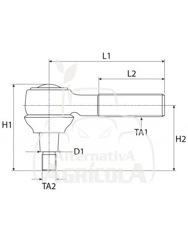 Rótula de Dirección curva Lado derecho Tractores CNH