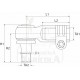 Rotula de dirección Derecha para Tractores Ford 5640, 6640, 7740, 7840 Con Puente Carraro 709 S2