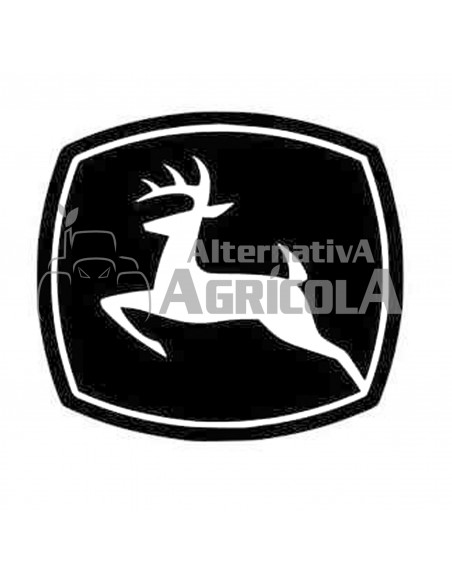 Emblema frontal original John Deere Negro/Blanco