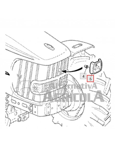 Emblema frontal original John Deere Negro/Blanco