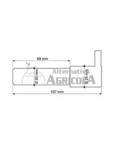 PASADOR INTERIOR DEL CILINDRO DE DIRECCIÓN Ø 20/25 mm - L 107 mm