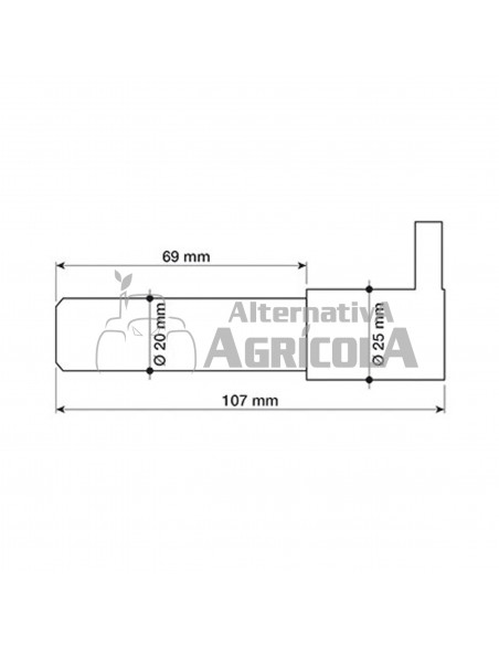 PASADOR INTERIOR DEL CILINDRO DE DIRECCIÓN Ø 20/25 mm - L 107 mm