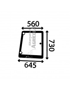 Cristal Lado Derecho para Tractores CNH, New Holland. Fiat, Ford