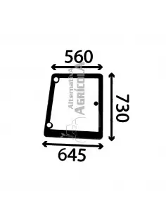 Cristal Lado Derecho para Tractores CNH, New Holland. Fiat, Ford