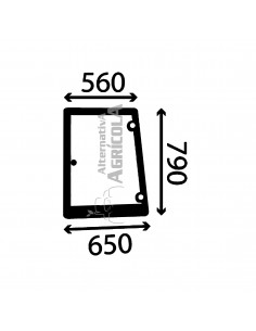 Cristal Lado Izquierdo Convexo Para Tractores CNH Con Cristales Tintados