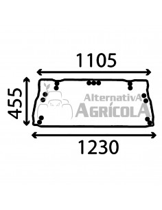 Cristal Parabrisas Trasero Superior Tractores Ford Con Cabina Q Force II