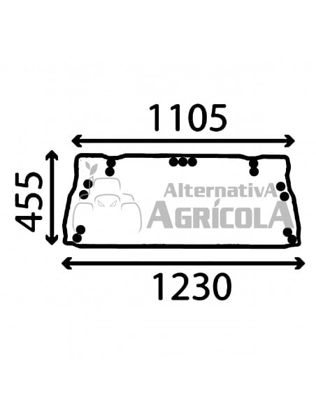Cristal Parabrisas Trasero Superior Tractores Ford Con Cabina Q Force II