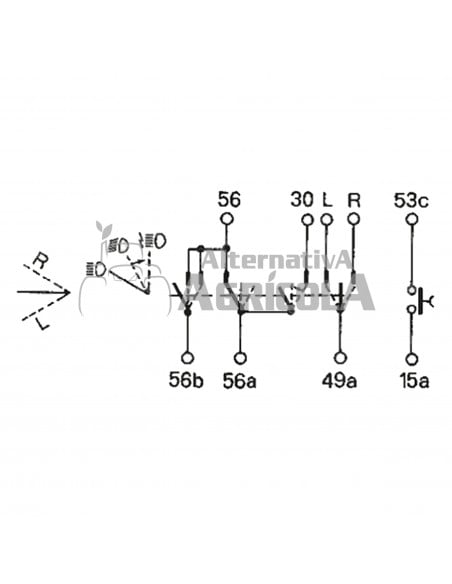 Conmutador de luces e intermitencia 6 Funciones Massey Ferguson 3809592M92