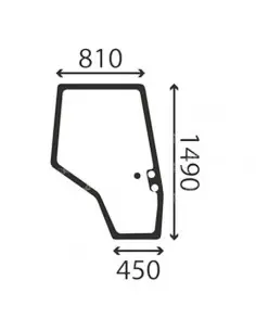 Cristal Puerta Derecha Tractores Massey Ferguson Series 6100, 6200, 6400, 7400, 8100 y 8200