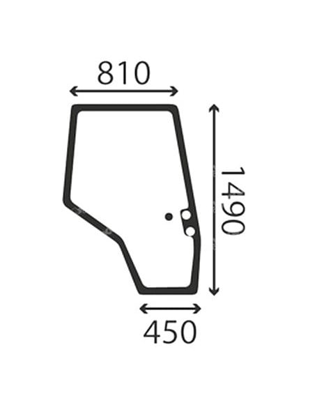 Cristal Puerta Derecha Tractores Massey Ferguson Series 6100, 6200, 6400, 7400, 8100 y 8200