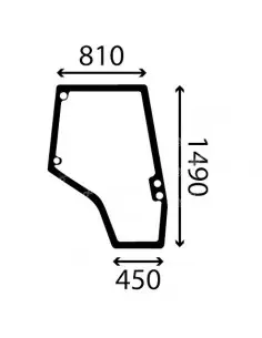 Cristal Puerta Derecha Tractores Massey Ferguson Series 5400, 6400, 7400 y 8400