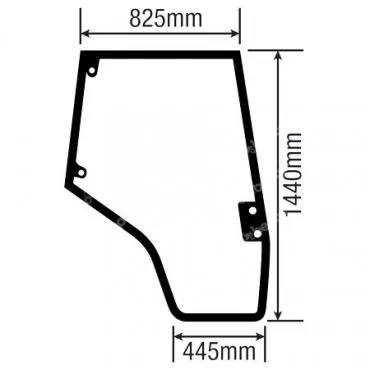 Cristal Puerta Derecha Convexo Tractores Massey Ferguson 5410, 5420, 5425, 5430, 5435, 5440, 5445, 5450 y 5455