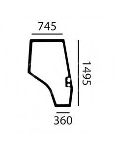 Cristal Puerta Derecha Tractores Massey Ferguson Series 4200 y 4300