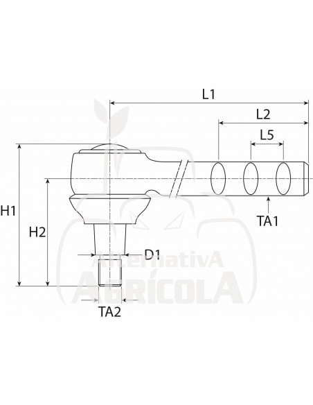 Rótula dirección muescas laterales Massey Ferguson
