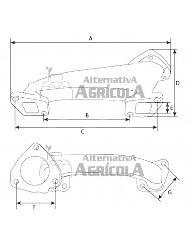 Colector Escape Tractores Massey Ferguson, Case, New Holland y Steyr 37781781