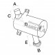 Silencioso de escape Tractores Massey Ferguson  Ø 70 mm - L 400 mm 1694963M5