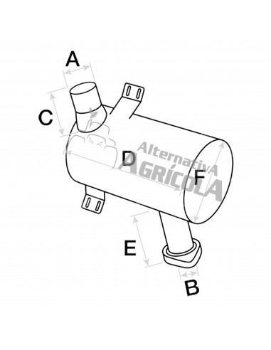 Silencioso Tractor Massey Ferguson Ø 64 mm - L 410 mm 3388432M1