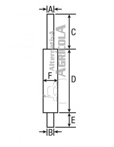 Silencioso Tractores Massey Ferguson Ø 72 mm - L 1020 mm 3041515M94