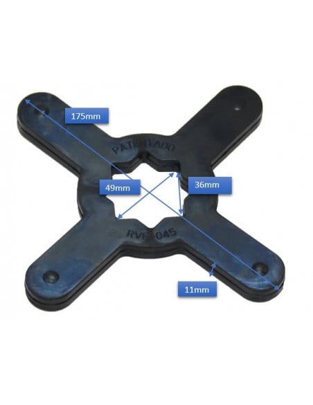 Estrella BLANDA peladora almendra universal  170mm cuadrado 40mm