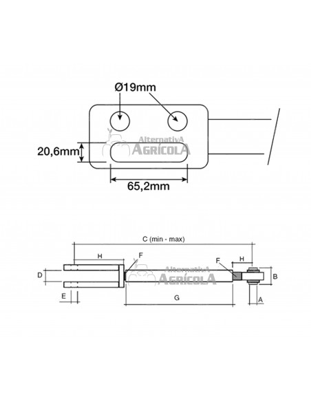 Tensor vertical con manivela reguladora tractor Massey Ferguson Serie 200-300