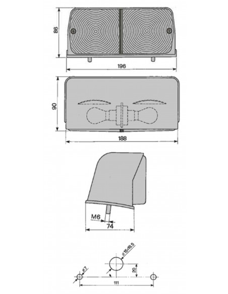 PILOTO DELANTERO DERECHO "COBO" - 196 x 86 mm