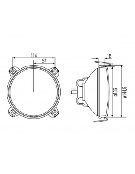 ÓPTICA DELANTERA - Ø 136 mm - VOLANTE A LA DERECHA