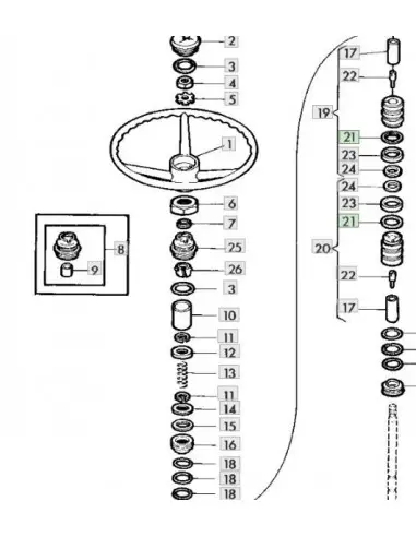 Lámina suplemento columna dirección 0.010"