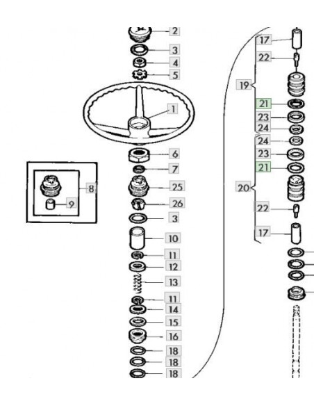 Lámina suplemento columna dirección 0.010"
