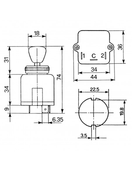 Conmutador interruptor intermitencia Cobo