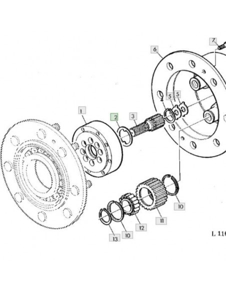 Arandela semipalier cubo reductor delantero