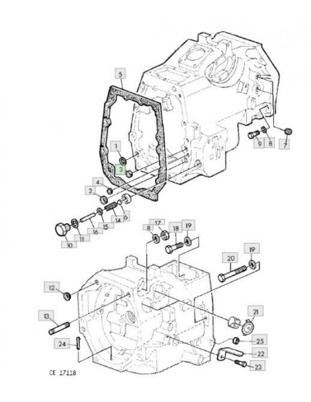 Goma cierre carcasa caja de cambios