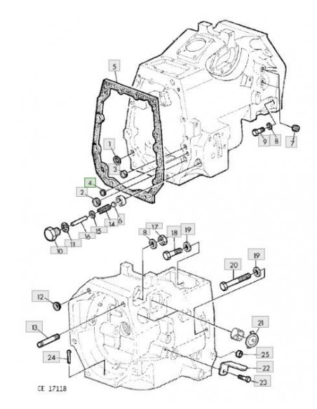 Goma cierre carcasa caja de cambios