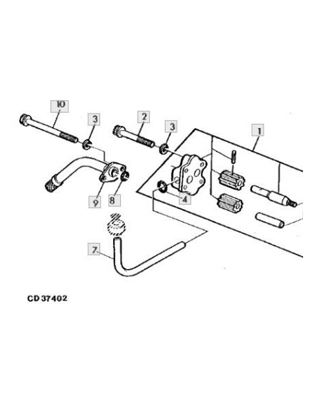 Goma tórica tubo bomba aceite motor