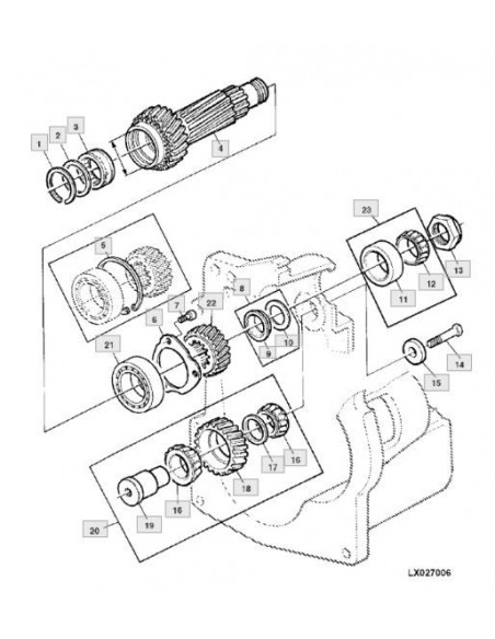 Rodamiento agujas eje hueco transmisión